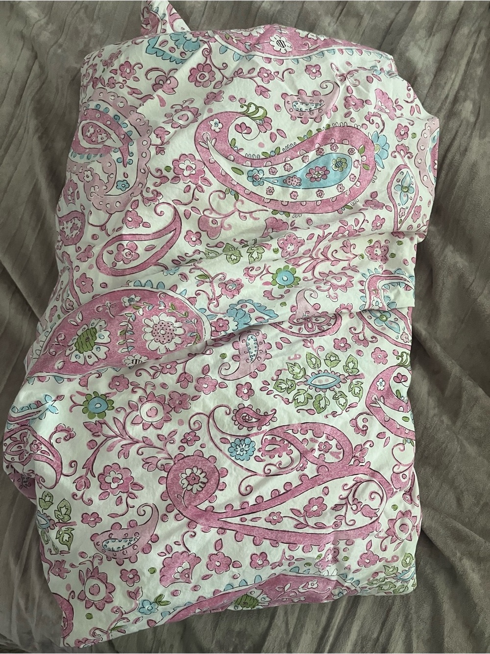 Pottery Barn Kids twin size Pink Paisley Cotton Duvet Cover